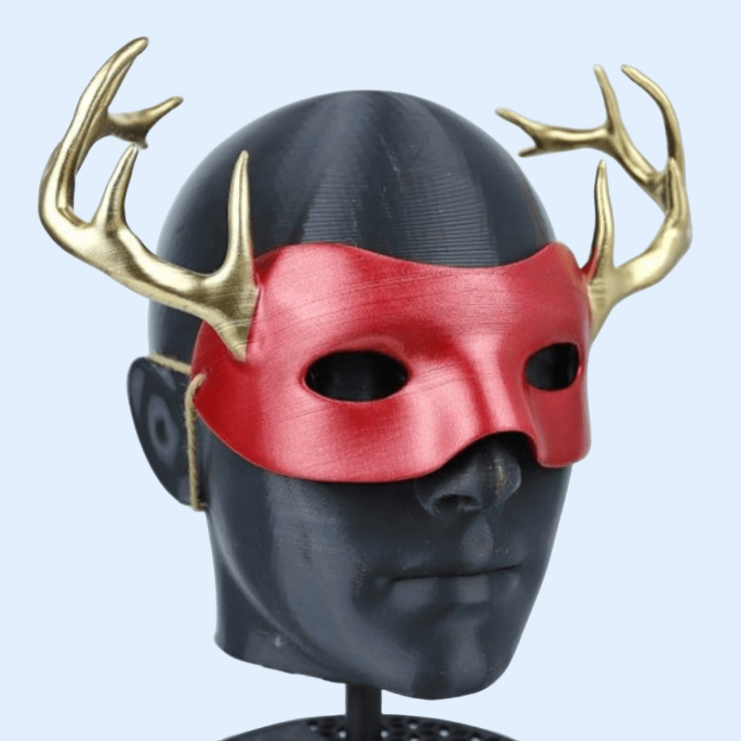 Space Armory Deer Animal Face Mask With Horn