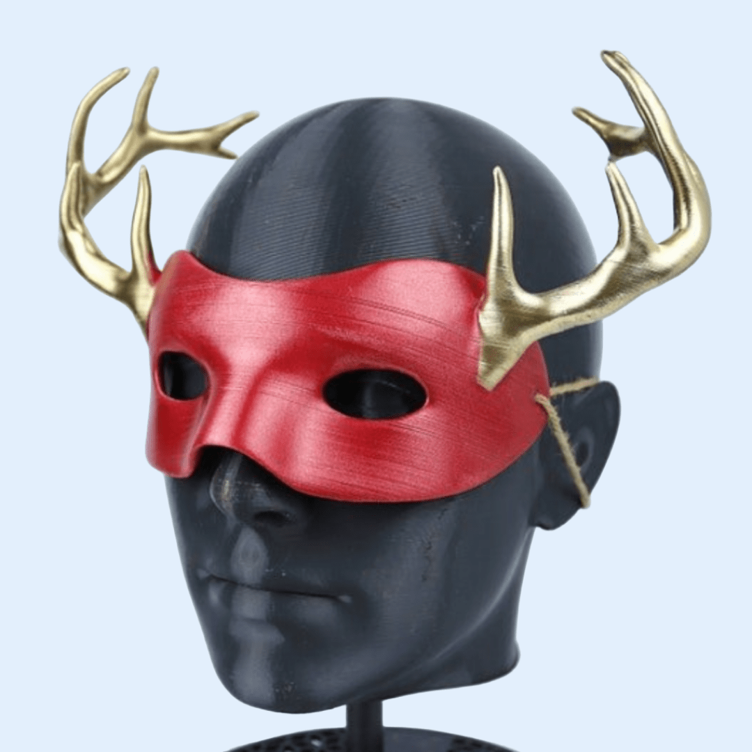 Space Armory Deer Animal Face Mask With Horn