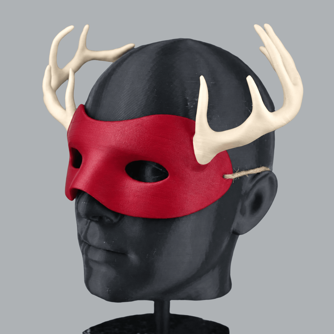 Space Armory Deer Animal Mask With Horn — Bone / Bloody Mary Masks