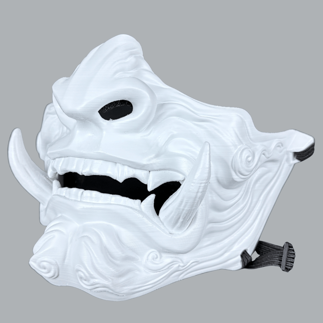 Space Armory Demon Oni Mask - Full Matte White Masks