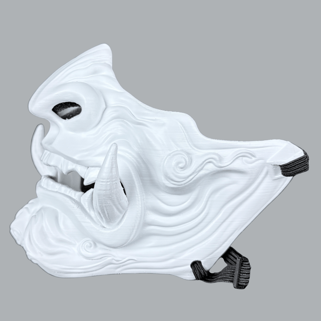 Space Armory Demon Oni Mask - Full Matte White Masks