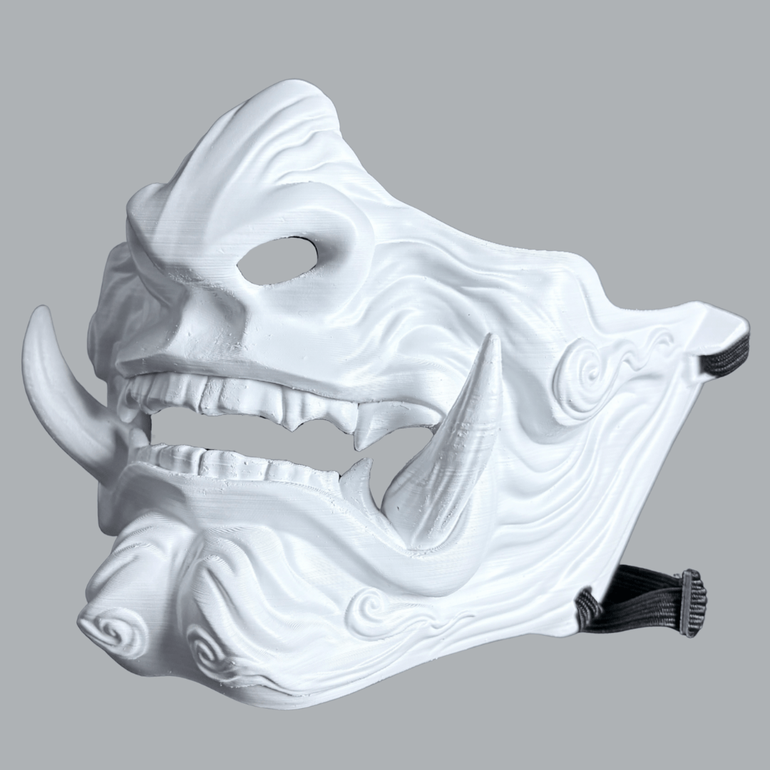 Space Armory Demon Oni Mask - Full Matte White Masks