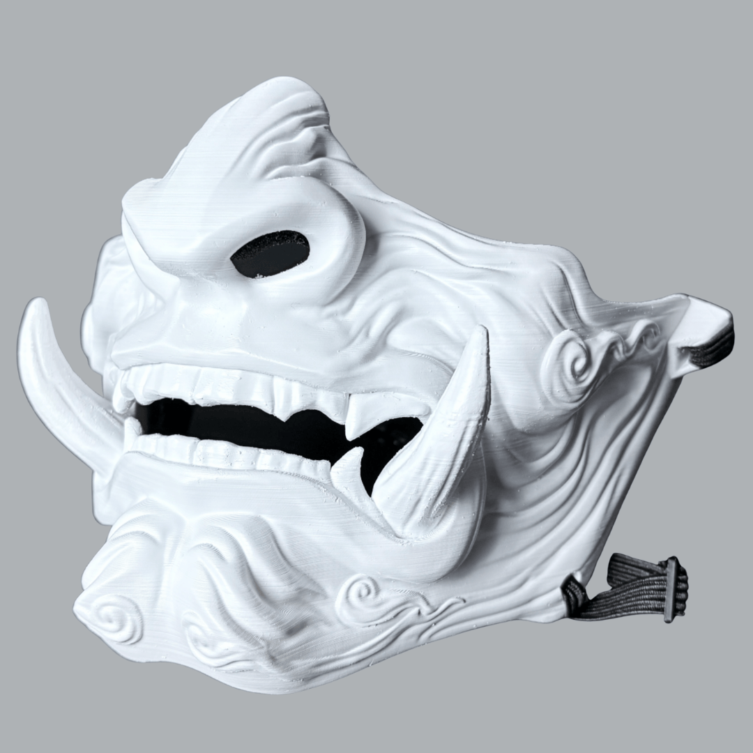 Space Armory Demon Oni Mask - Full Matte White Masks