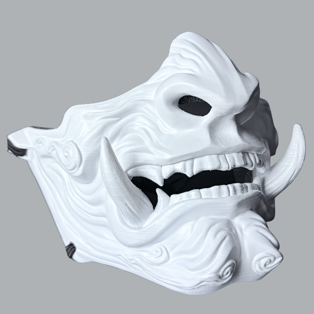 Space Armory Demon Oni Mask - Full Matte White Masks