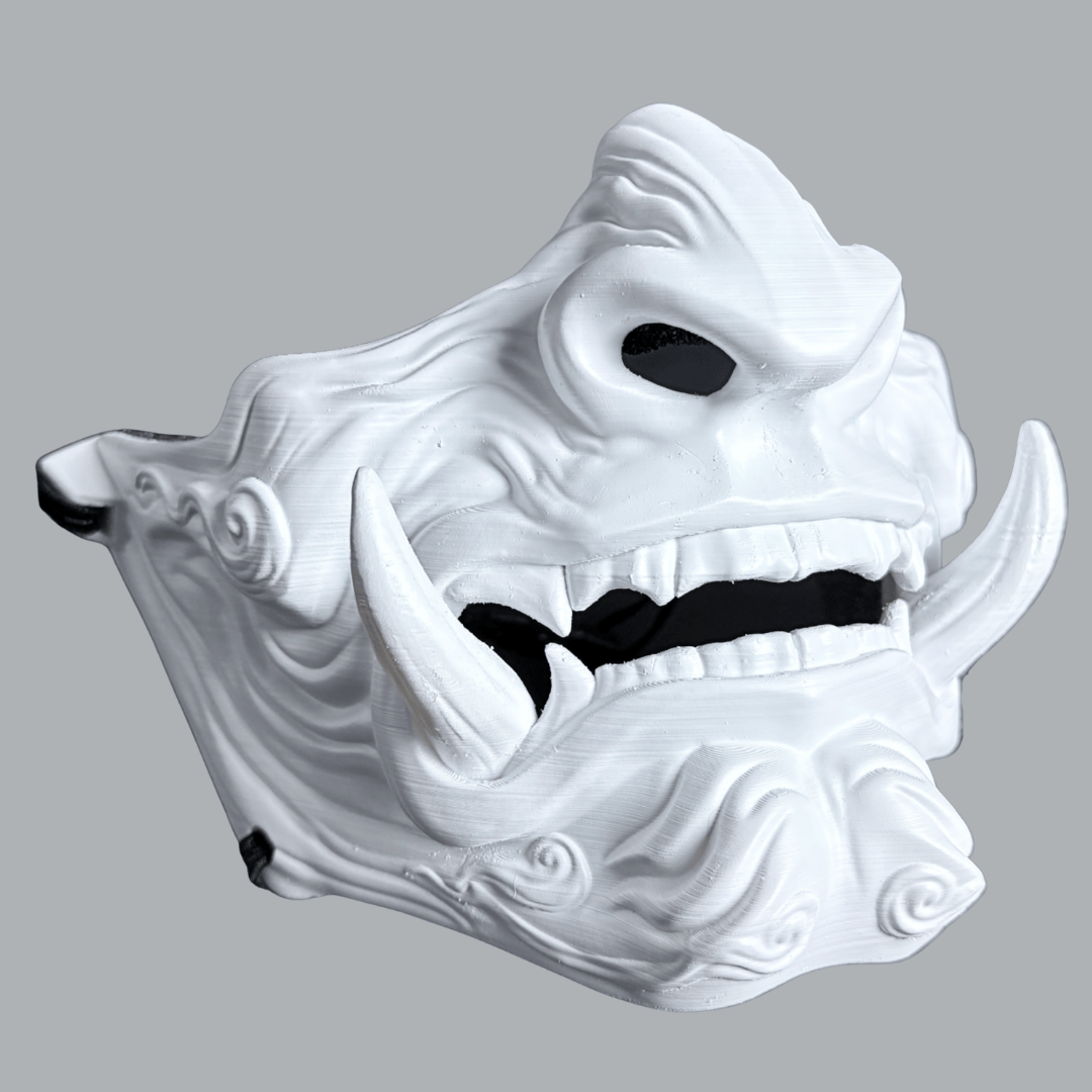 Space Armory Demon Oni Mask - Full Matte White Masks