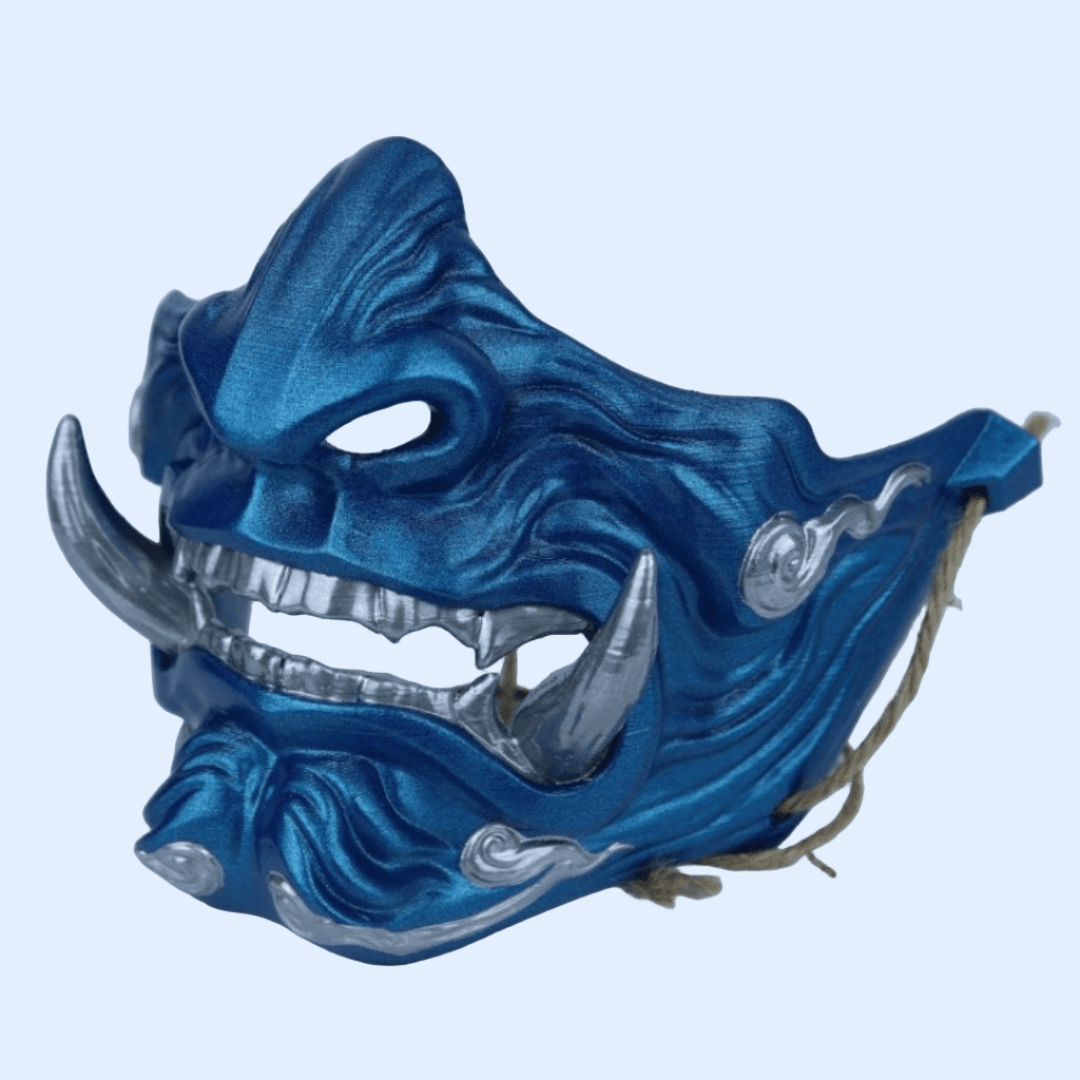 Space Armory Demon Oni Mask Metallic Blue