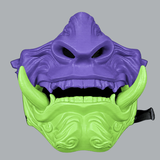 Space Armory Demon Oni Mask - Royal Purple / Green Apple Masks