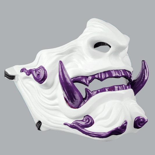 Space Armory Demon Oni Mask - White/Purple Masks