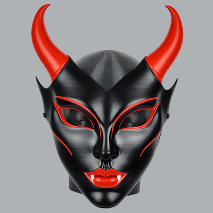 Space Armory Horned Vampire Halloween Mask – Black/Red Masks