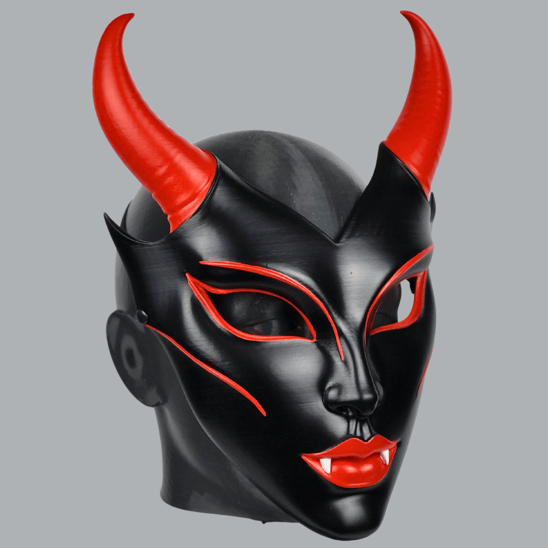 Space Armory Horned Vampire Halloween Mask – Black/Red Masks