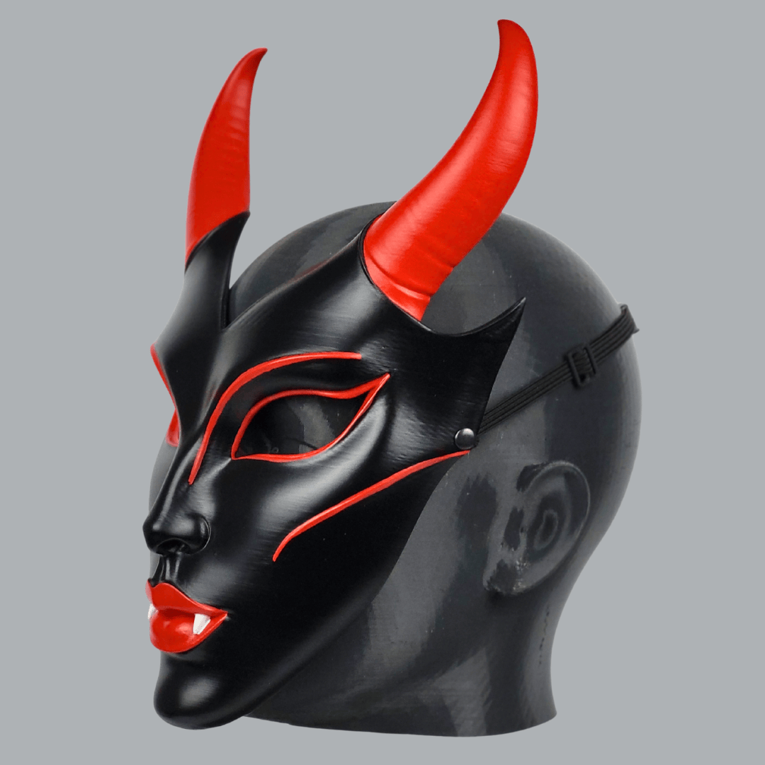 Space Armory Horned Vampire Halloween Mask – Black/Red Masks
