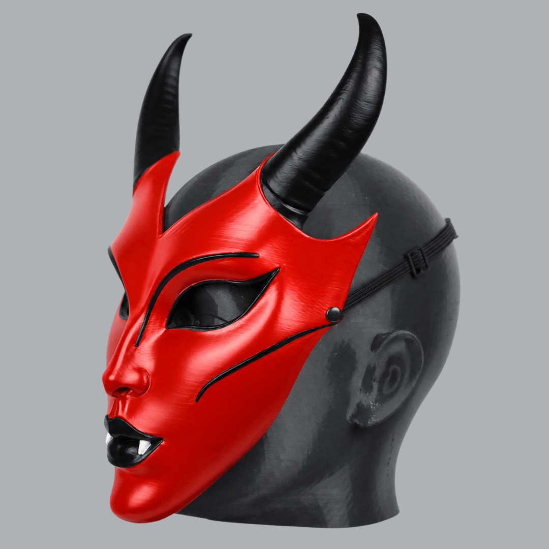Space Armory Horned Vampire Halloween Mask – Red/Black Masks