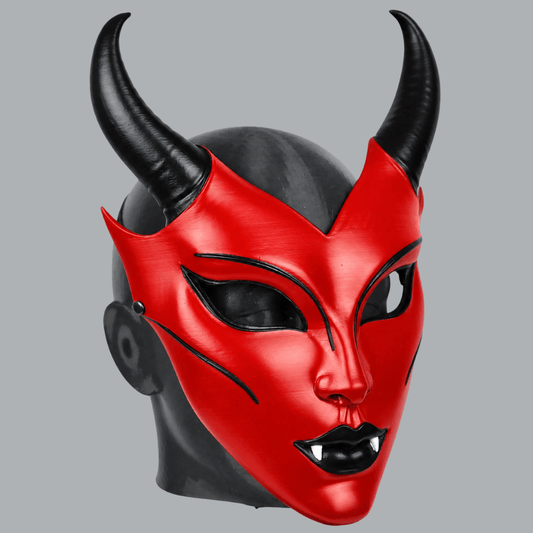 Space Armory Horned Vampire Halloween Mask – Red/Black Masks