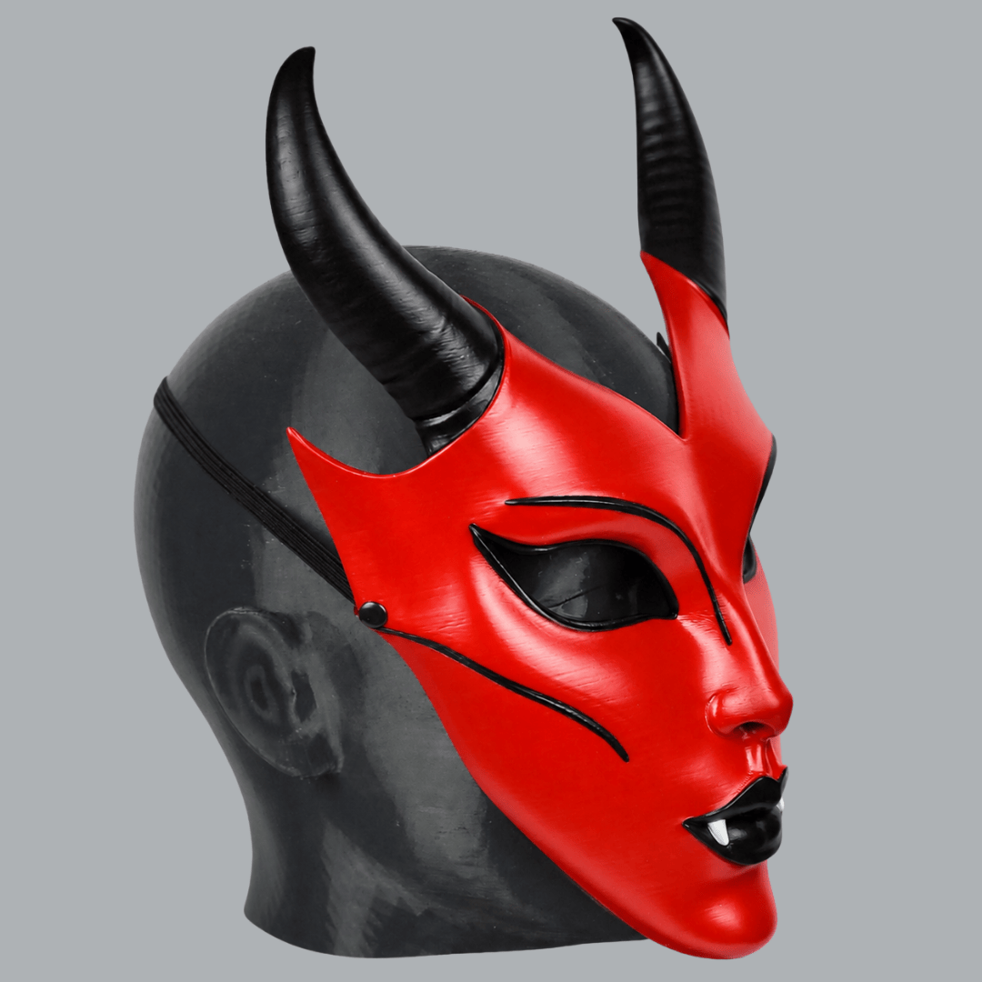 Space Armory Horned Vampire Halloween Mask – Red/Black Masks