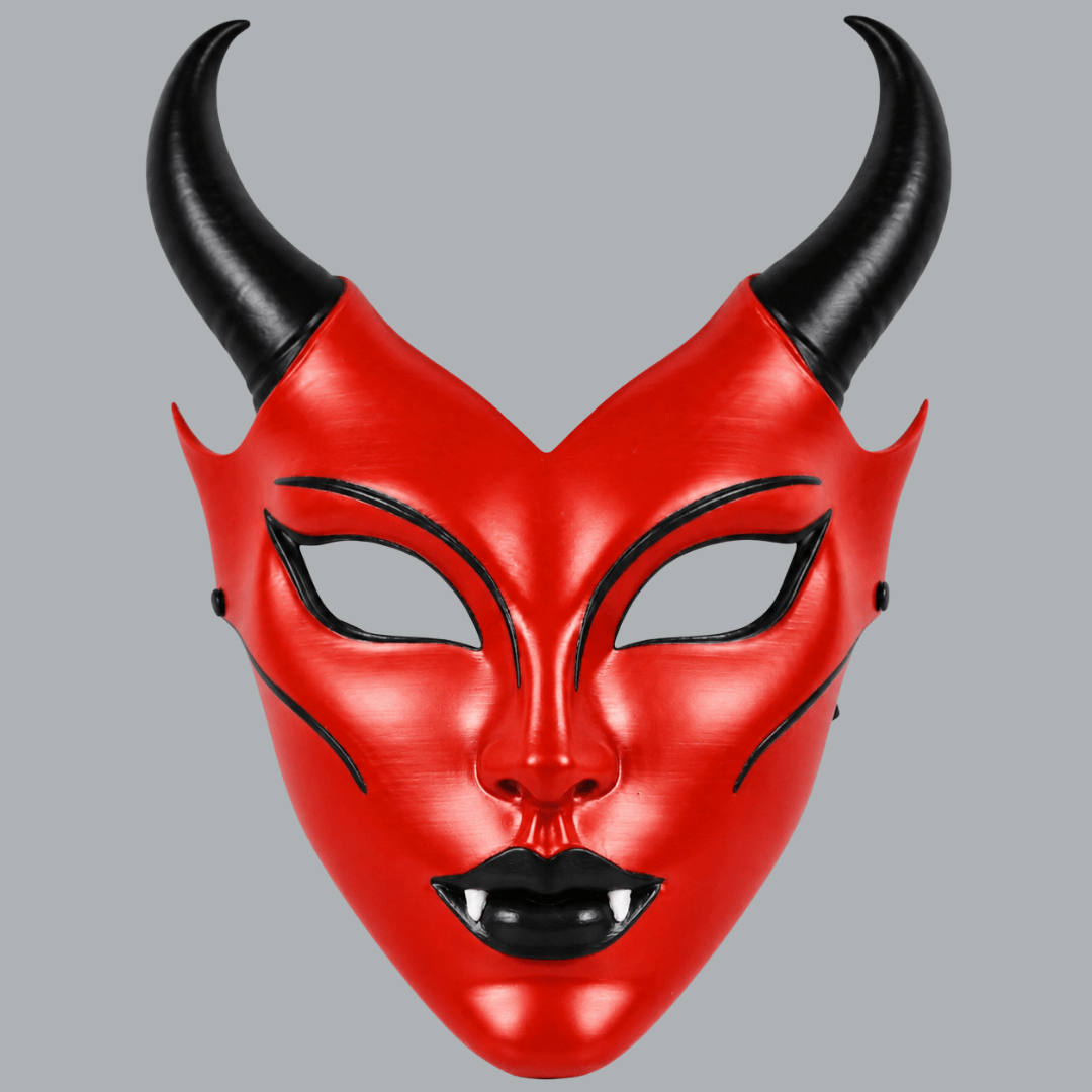 Space Armory Horned Vampire Halloween Mask – Red/Black Masks