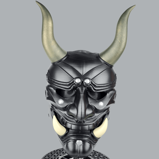 Space Armory Japanese Death Oni Mask - Matte Black Masks
