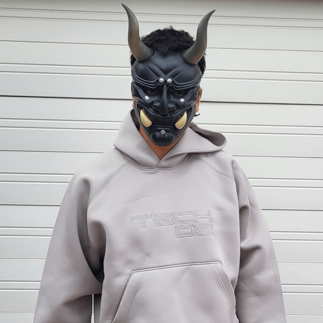 Space Armory Japanese Death Oni Mask - Matte Black Masks