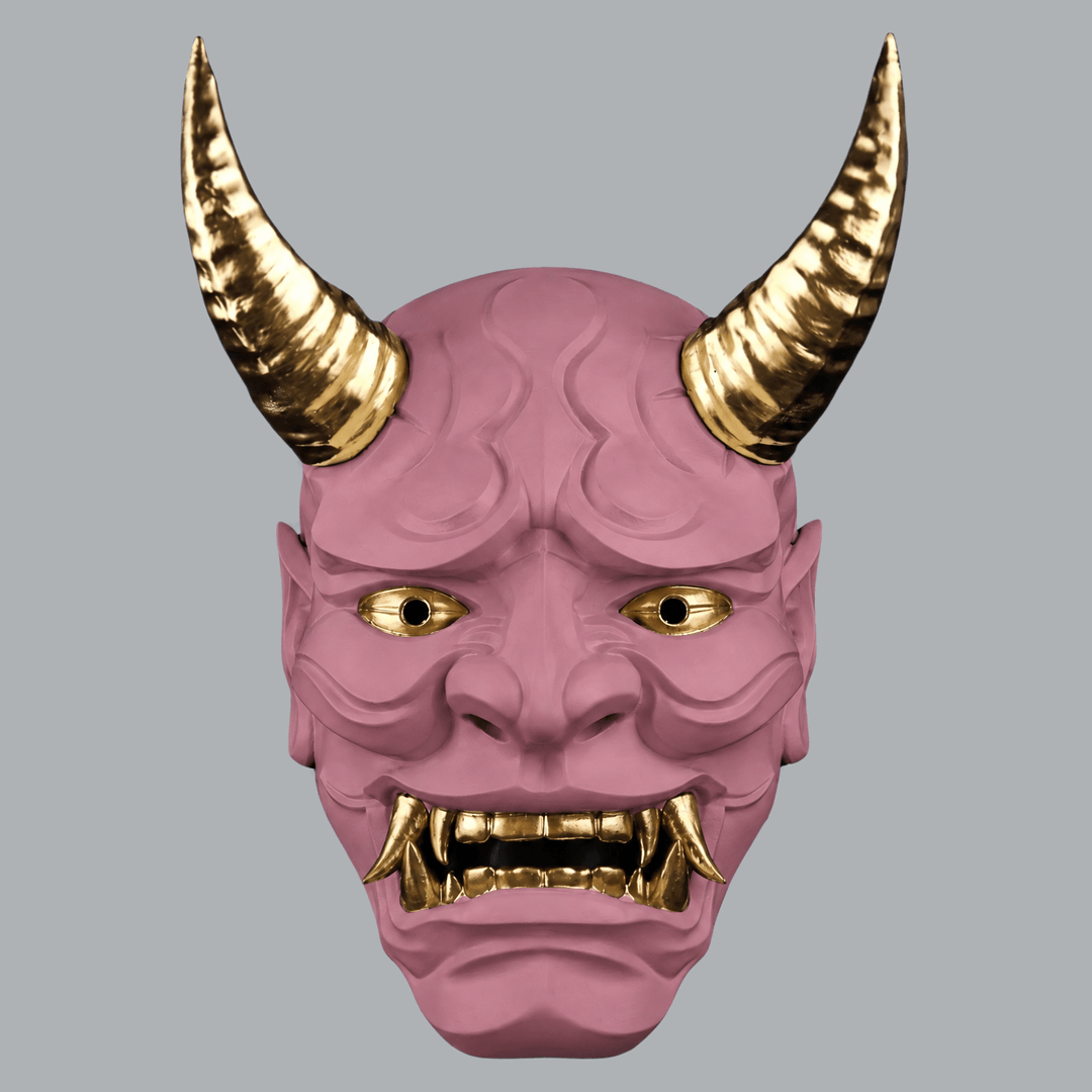 Space Armory Japanese Full Face Oni Mask - Dusty Pink Masks
