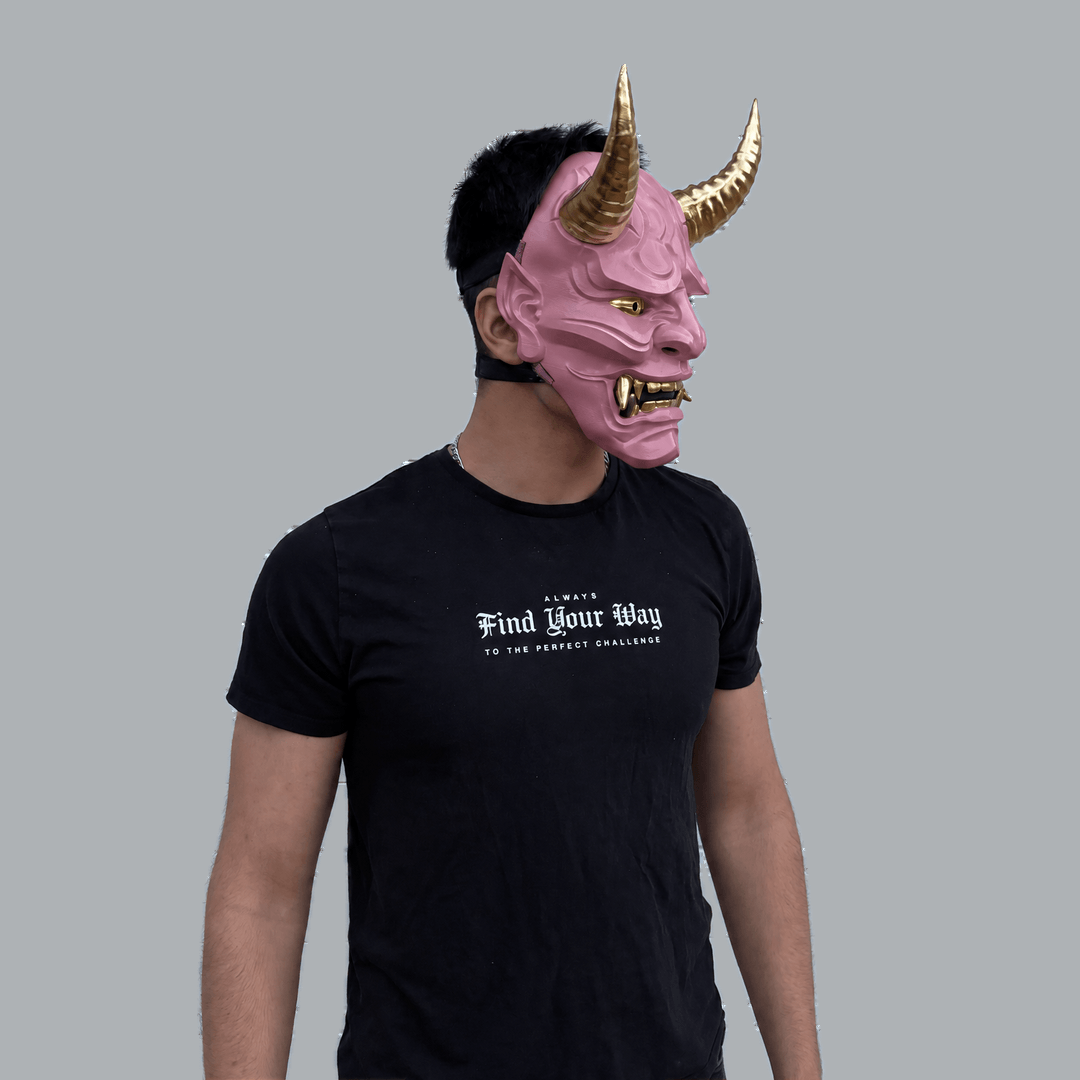 Space Armory Japanese Full Face Oni Mask - Dusty Pink Masks