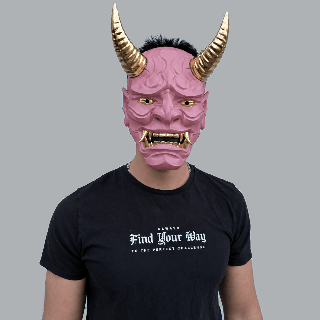 Space Armory Japanese Full Face Oni Mask - Dusty Pink Masks