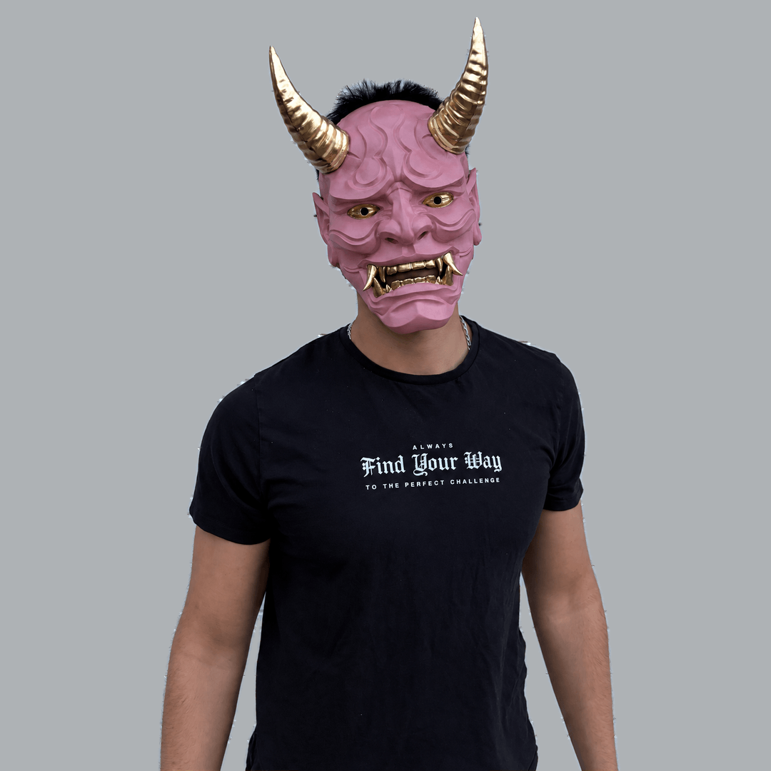 Space Armory Japanese Full Face Oni Mask - Dusty Pink Masks