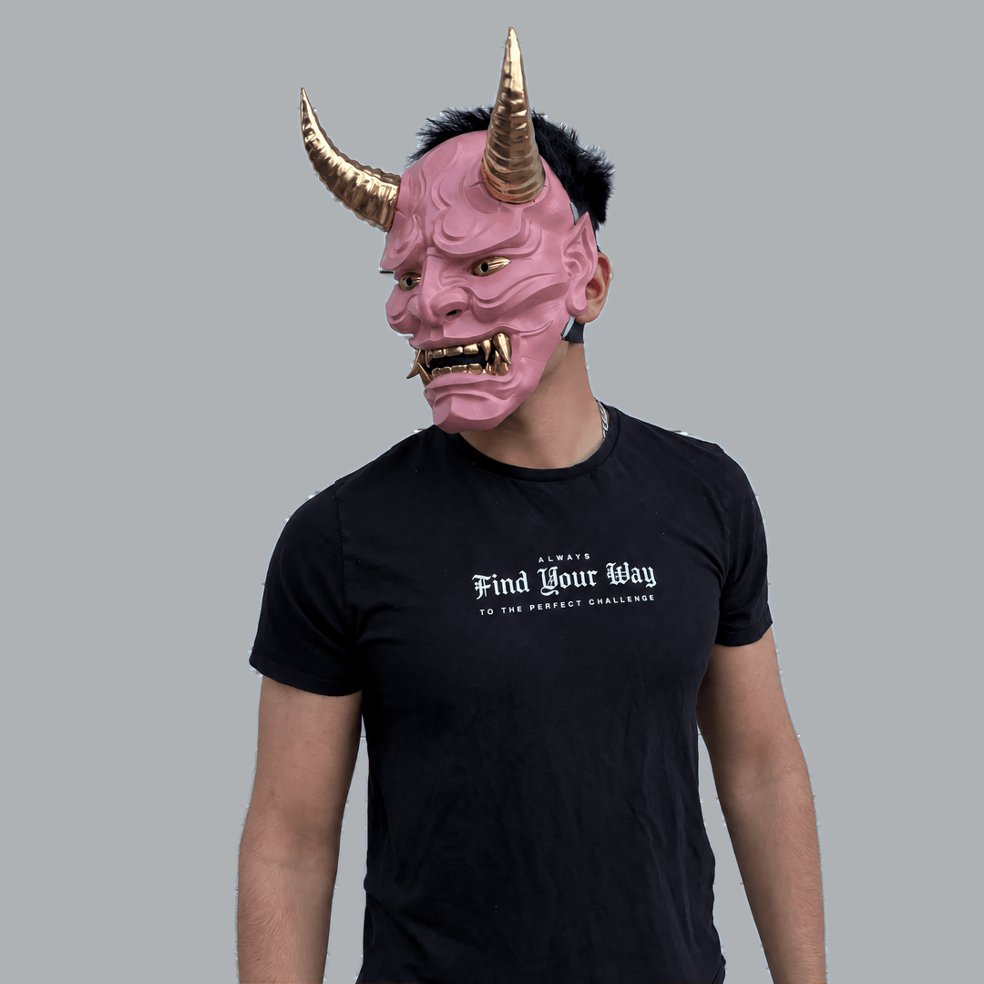 Space Armory Japanese Full Face Oni Mask - Dusty Pink Masks
