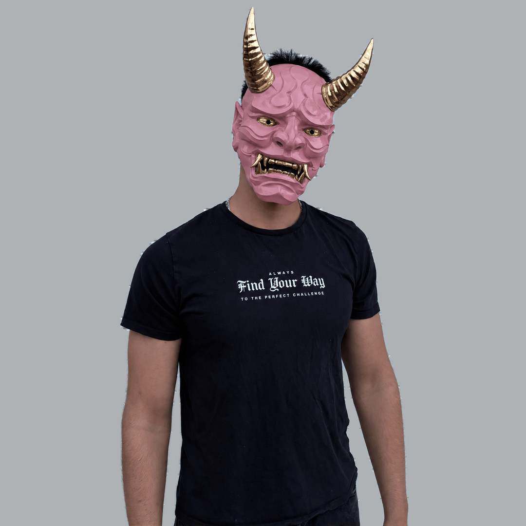 Space Armory Japanese Full Face Oni Mask - Dusty Pink Masks