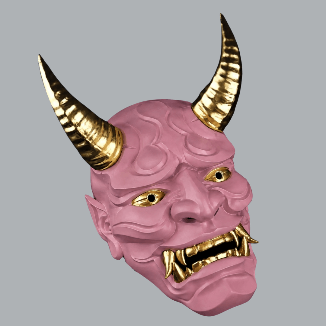 Space Armory Japanese Full Face Oni Mask - Dusty Pink Masks