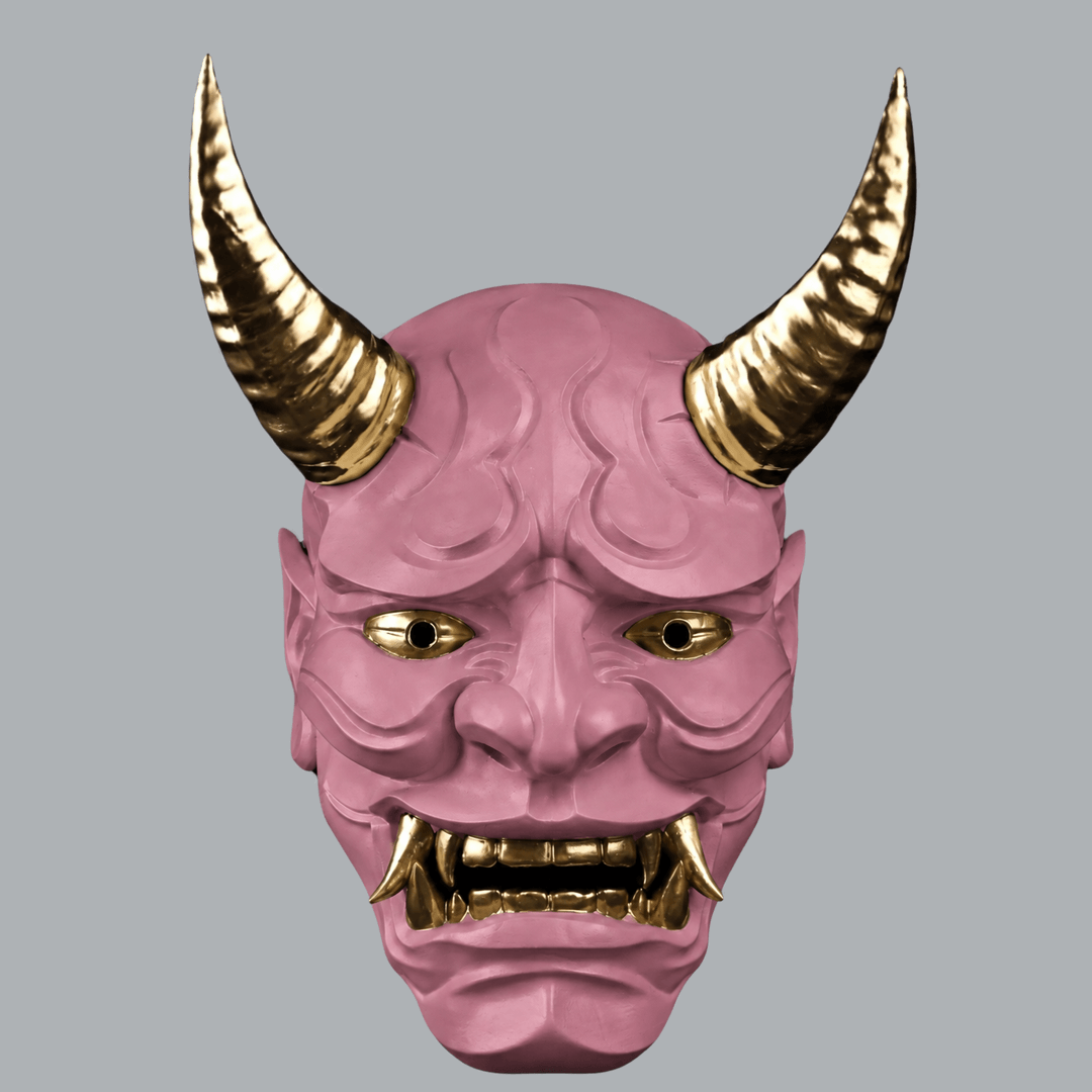 Space Armory Japanese Full Face Oni Mask - Dusty Pink Masks