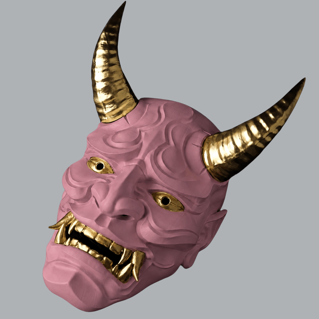 Space Armory Japanese Full Face Oni Mask - Dusty Pink Masks