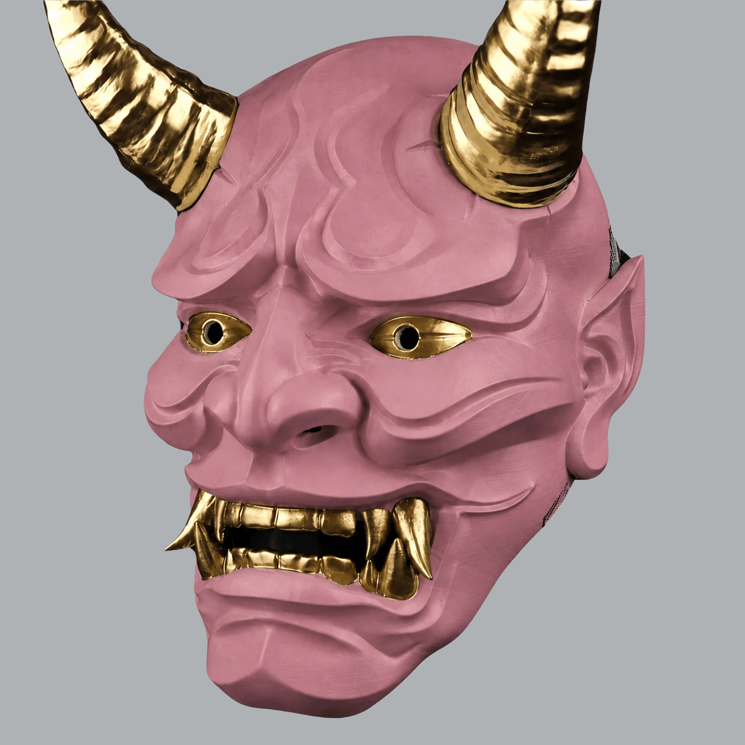Space Armory Japanese Full Face Oni Mask - Dusty Pink Masks
