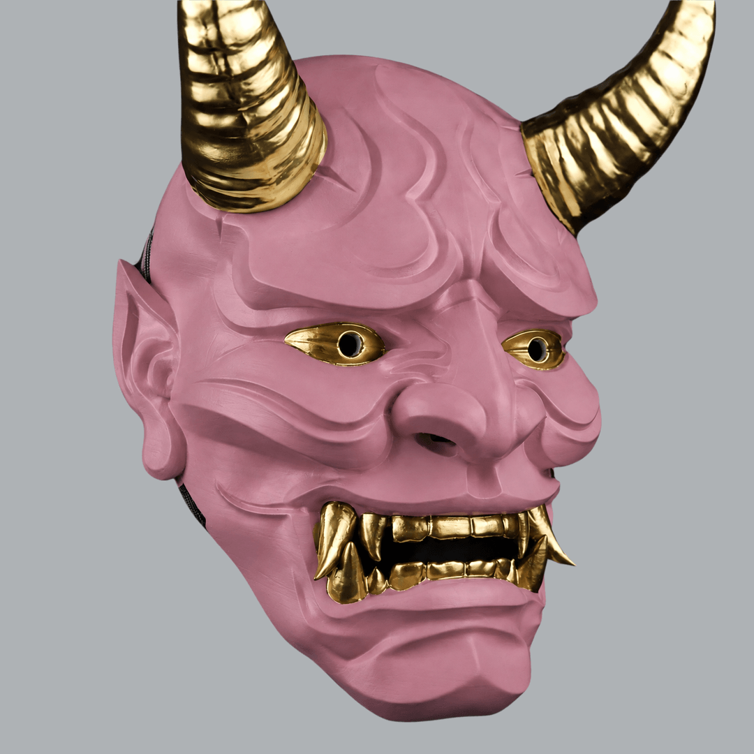 Space Armory Japanese Full Face Oni Mask - Dusty Pink Masks