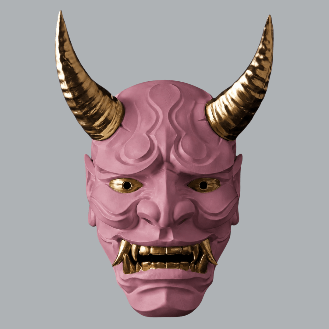 Space Armory Japanese Full Face Oni Mask - Dusty Pink Masks