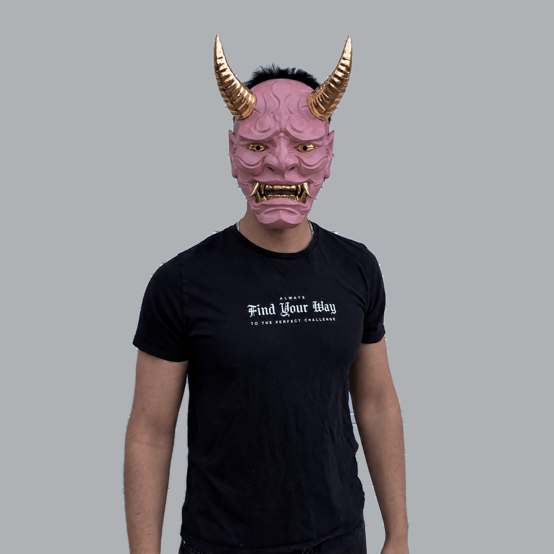 Space Armory Japanese Full Face Oni Mask - Dusty Pink Masks