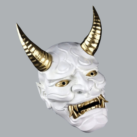 Space Armory Japanese Full Face Oni Mask Shiny White Masks