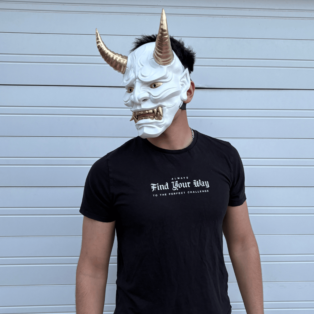 Space Armory Japanese Full Face Oni Mask - Shiny White Masks