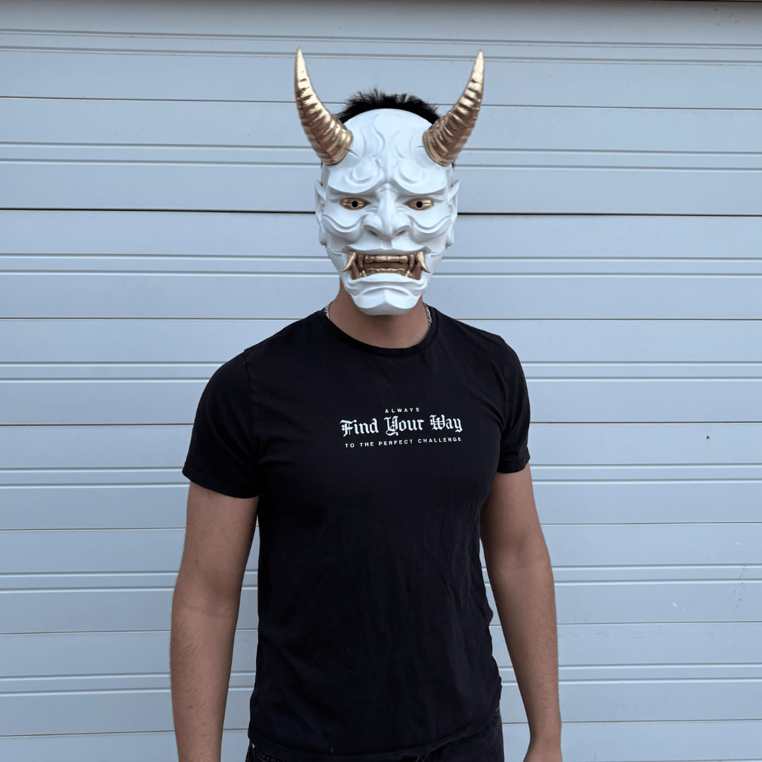 Space Armory Japanese Full Face Oni Mask - Shiny White Masks