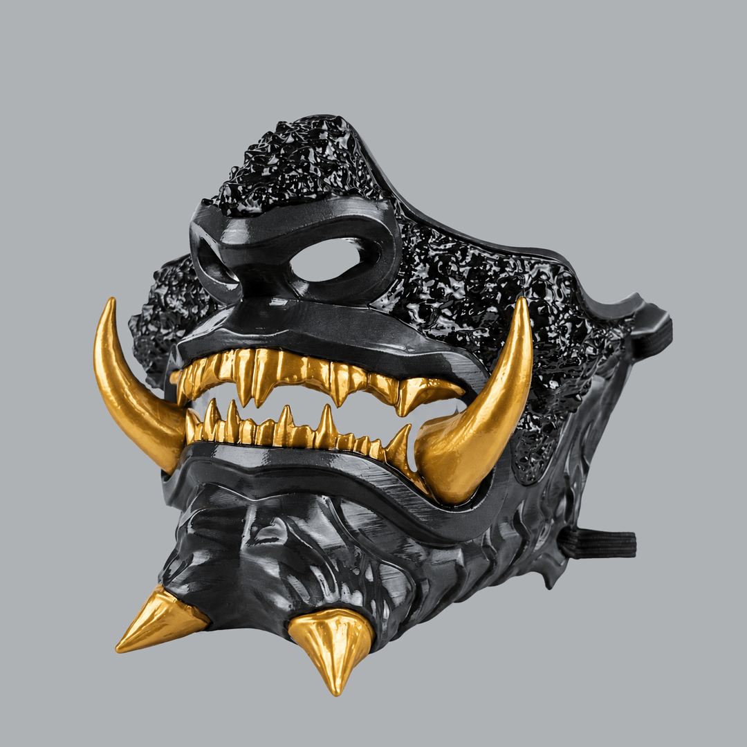 Space Armory Japanese Oni Mask - Black / Gold Masks