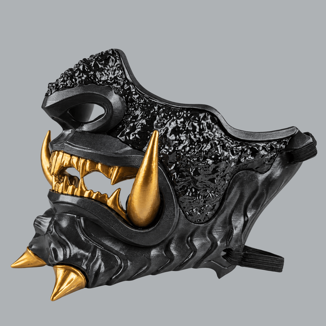 Space Armory Japanese Oni Mask - Black / Gold Masks