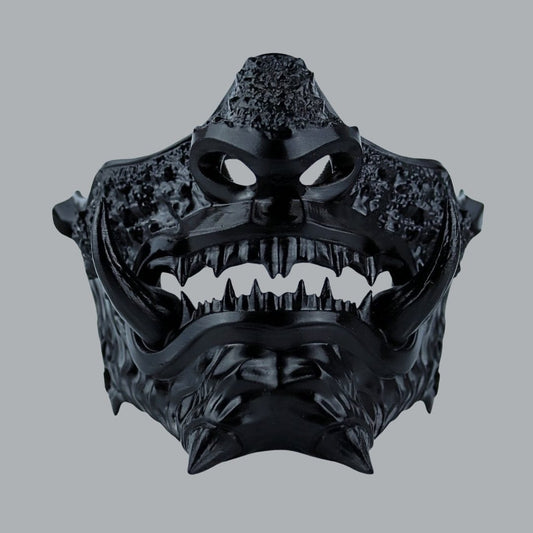 Space Armory Japanese Oni Mask Full - Glossy Black Masks
