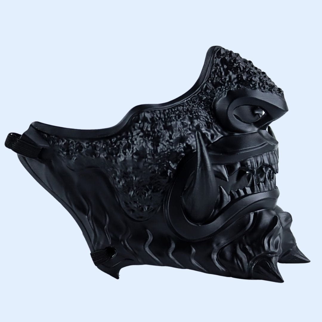 Space Armory Japanese Oni Mask Full Matte Black Masks
