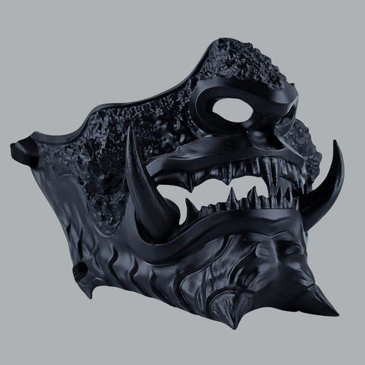 Space Armory Japanese Oni Mask Full - Matte Black Masks