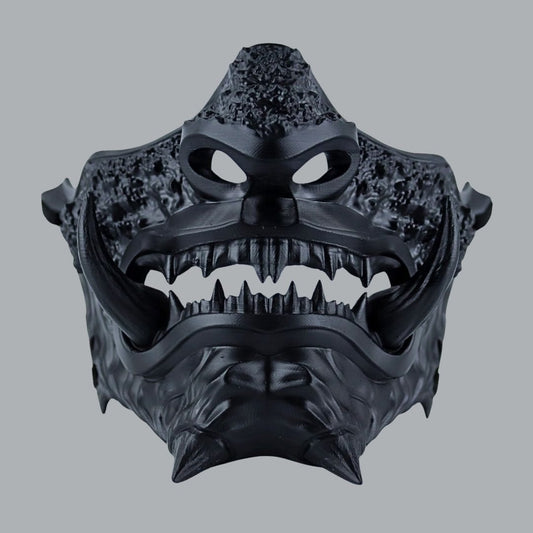 Space Armory Japanese Oni Mask Full - Matte Black Masks