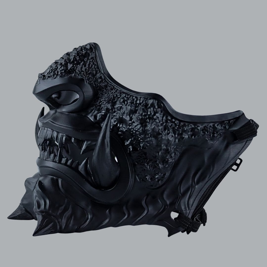 Space Armory Japanese Oni Mask Full - Matte Black Masks