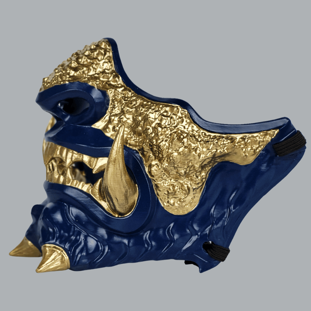 Space Armory Japanese Oni Mask - Midnight Blue/Gold Masks
