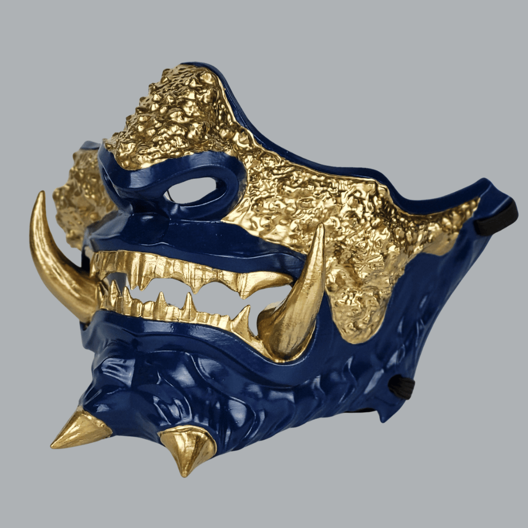 Space Armory Japanese Oni Mask - Midnight Blue/Gold Masks