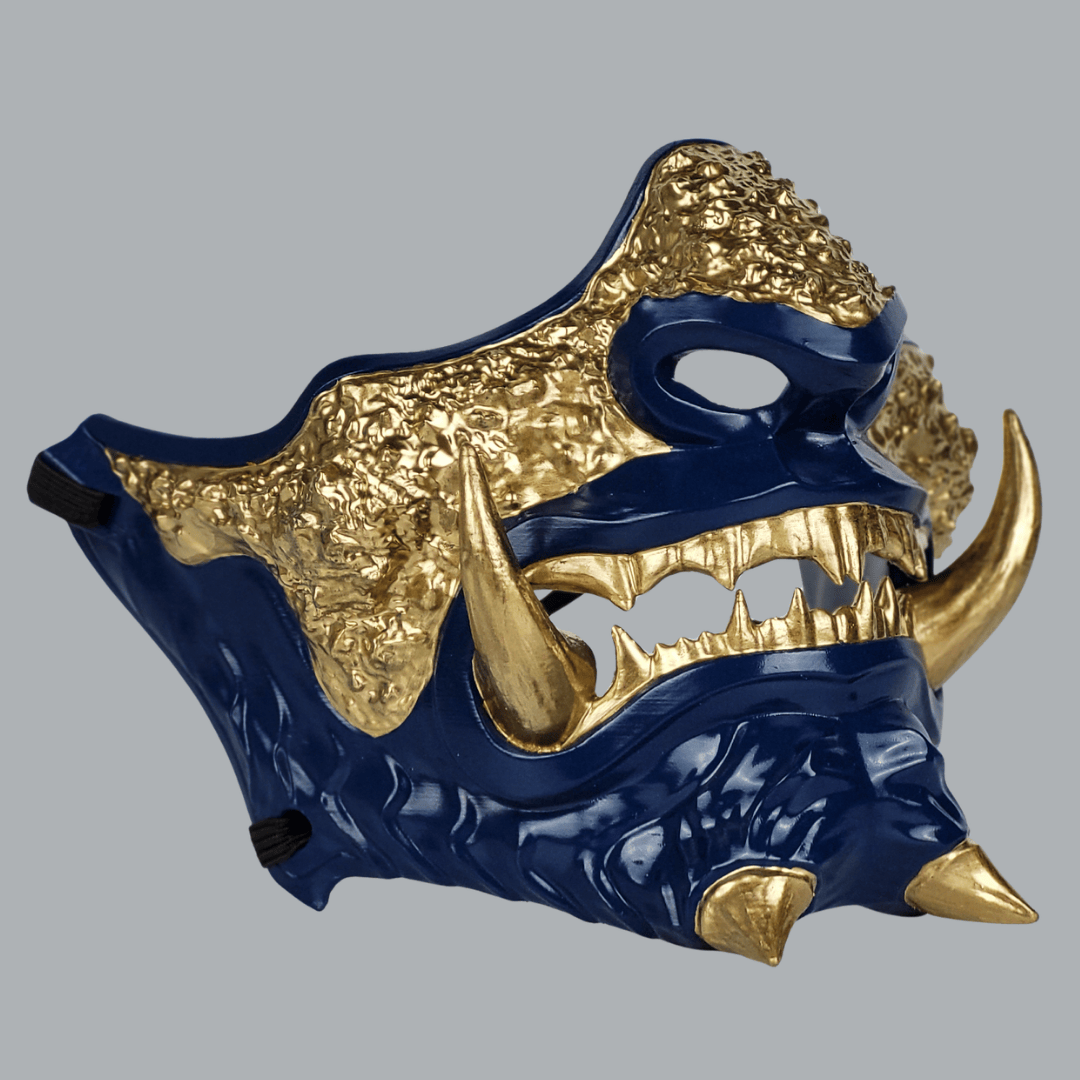 Space Armory Japanese Oni Mask - Midnight Blue/Gold Masks