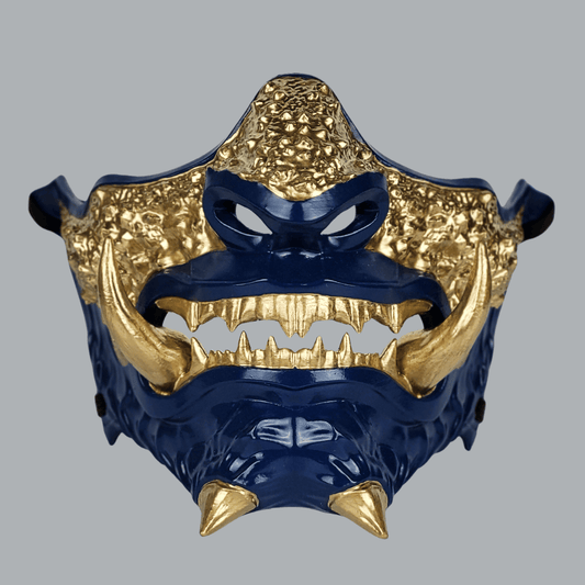 Space Armory Japanese Oni Mask - Midnight Blue/Gold Masks