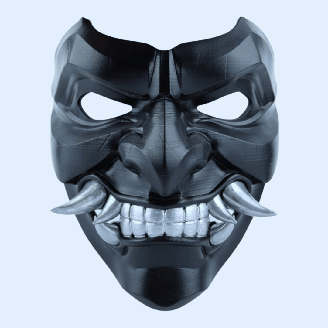 Space Armory Kabuto Mask With Fangs Black