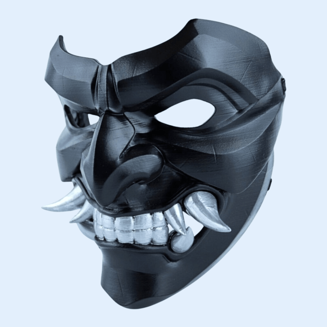 Space Armory Kabuto Mask With Fangs Black